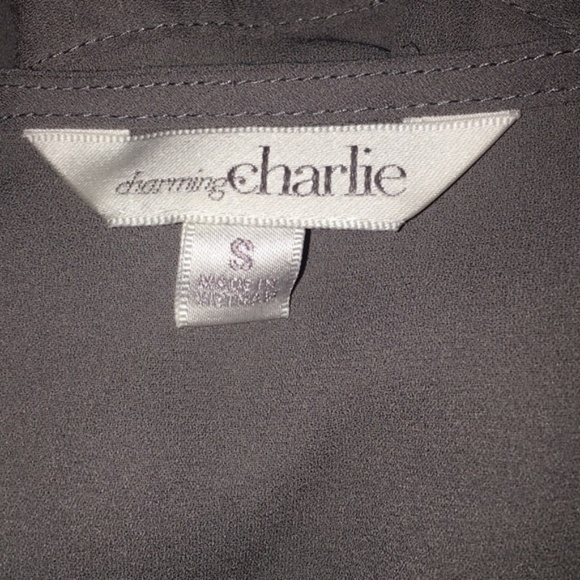 Women's Charming Charlie Gray Blouse Size Small - Picture 5 of 11